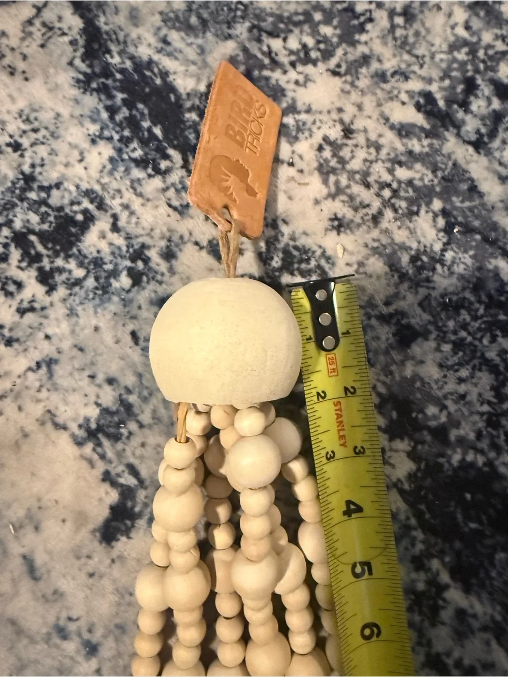 BirdTricks Natural Wood Bead Tassel Parrot Foraging Preening Toy NWT